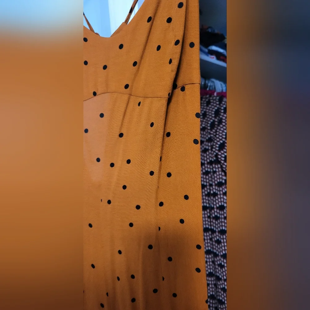 Free People Jamboree Jumpsuit Rust Combo Polka Dot Strappy Wide Leg xsmall - Picture 9 of 16